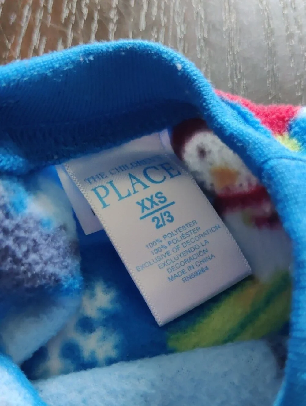 The Children's Place Bright Blue Fleece Pajama Set with Penguin Print